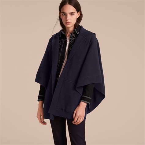 wool cashmere blend hooded poncho burberry|Burberry Limited.